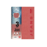 Jeans Τετράδιο Σπιράλ A4 3 θεμάτων
