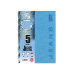 Jeans Τετράδιο Σπιράλ A4 5 θεμάτων
